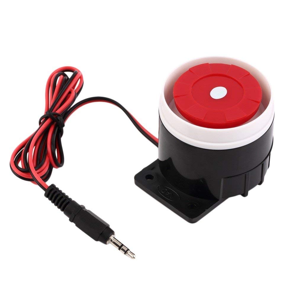 Plastic Wired Mini DC 12V Horn Siren, Home Security Sound Alarm System, 120dB