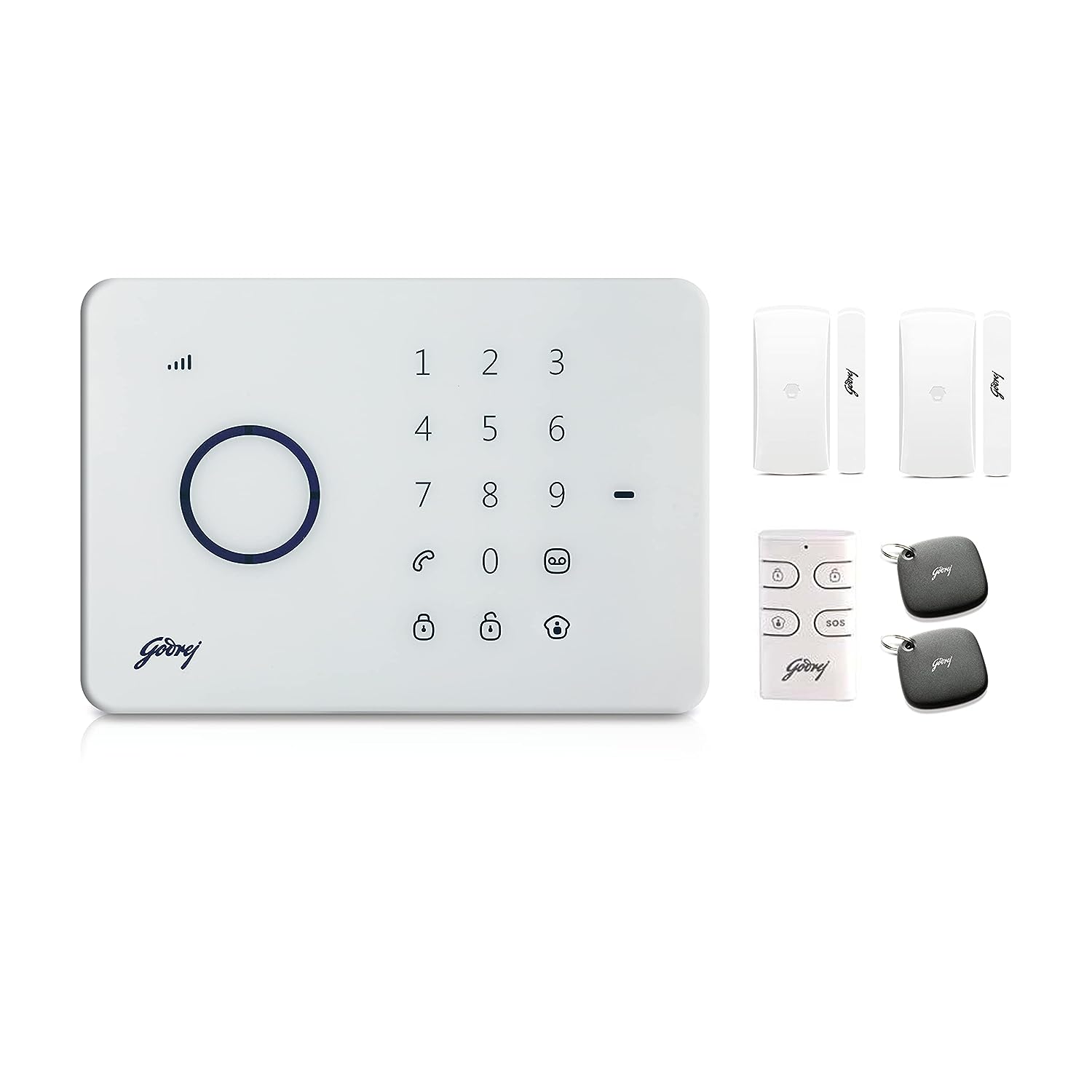 Godrej Security Solutions Forte Alarm System|Remote Monitoring via Phone|Built-in Speaker for Siren|SMS Alerts & Phone Notifications| Scheduling/Controlling Arm and Disarm via Phone |5 Hour Stand-by