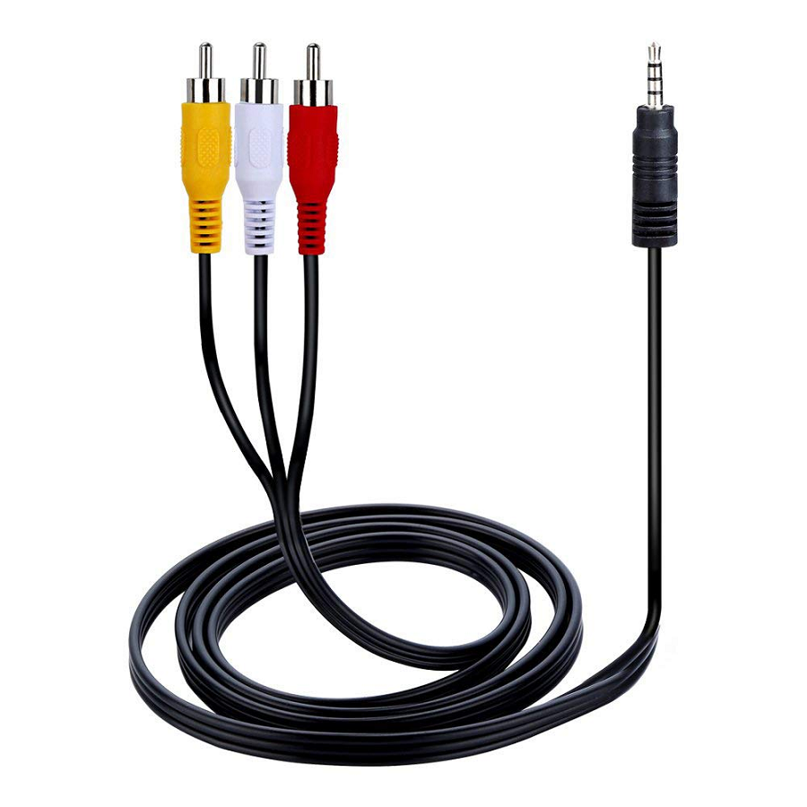 AUX Male 3.5mm to 3 RCA AV Audio Video Male Converter Cable TV Cord Adapter Wire