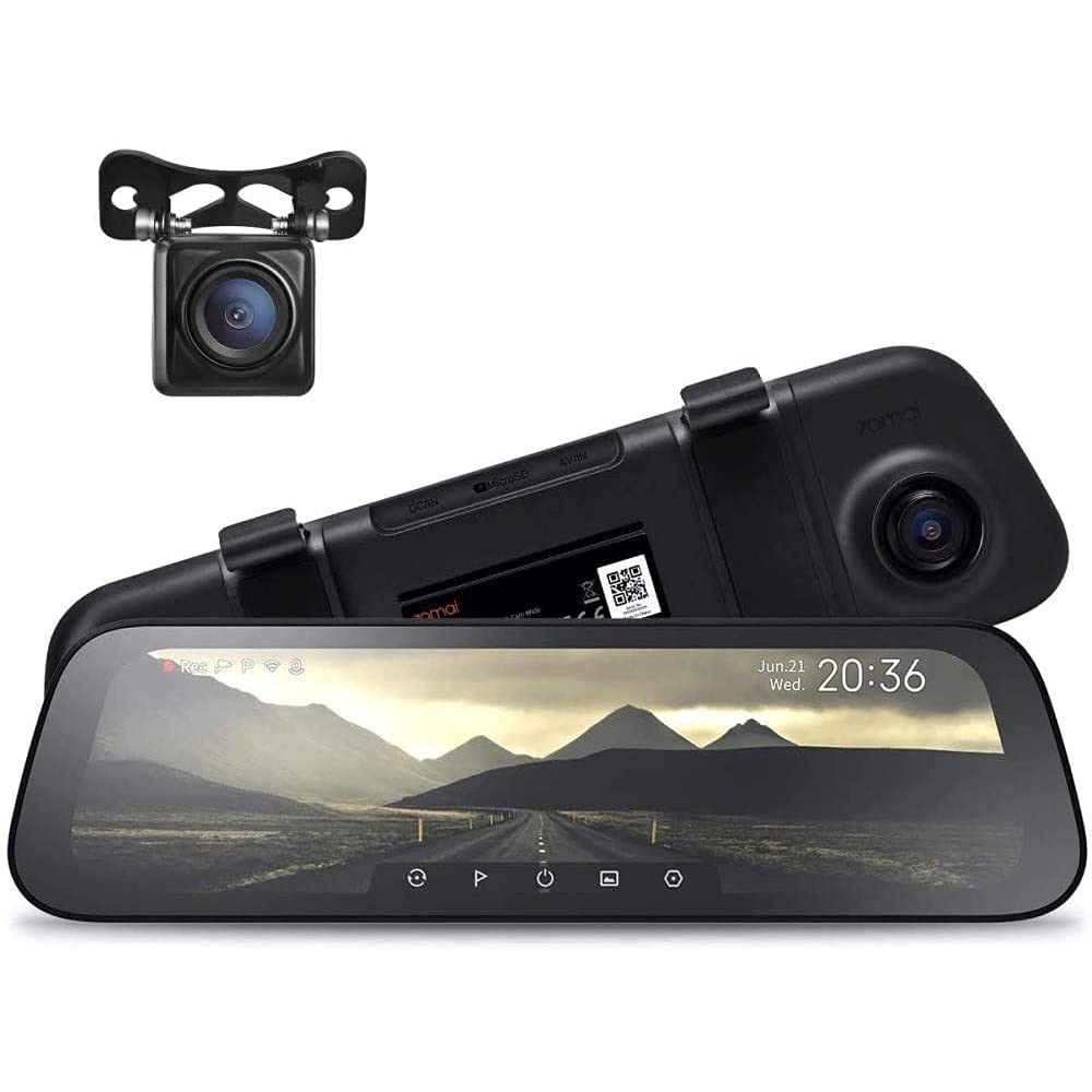 70mai DashCam Wide with Night Vision HD Rear Camera, 1080P Front & Rear, 9.35? IPS Screen, G-Sensor, WDR, Loop Recording, App Control