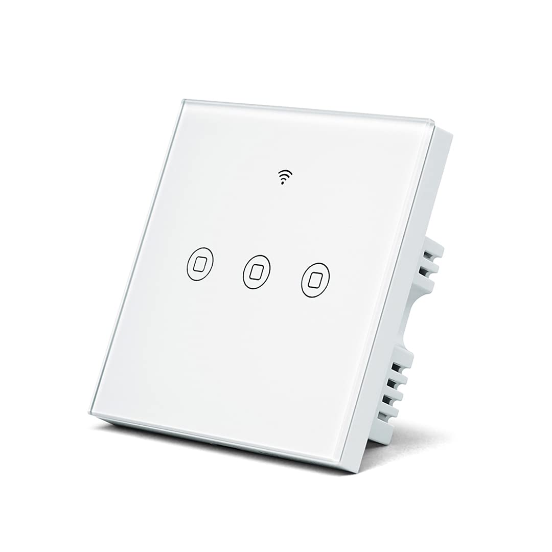 Fusion EZ Home Wifi Smart Touch Panel Switch, 3 Channel, Alexa/Google Home Enabled