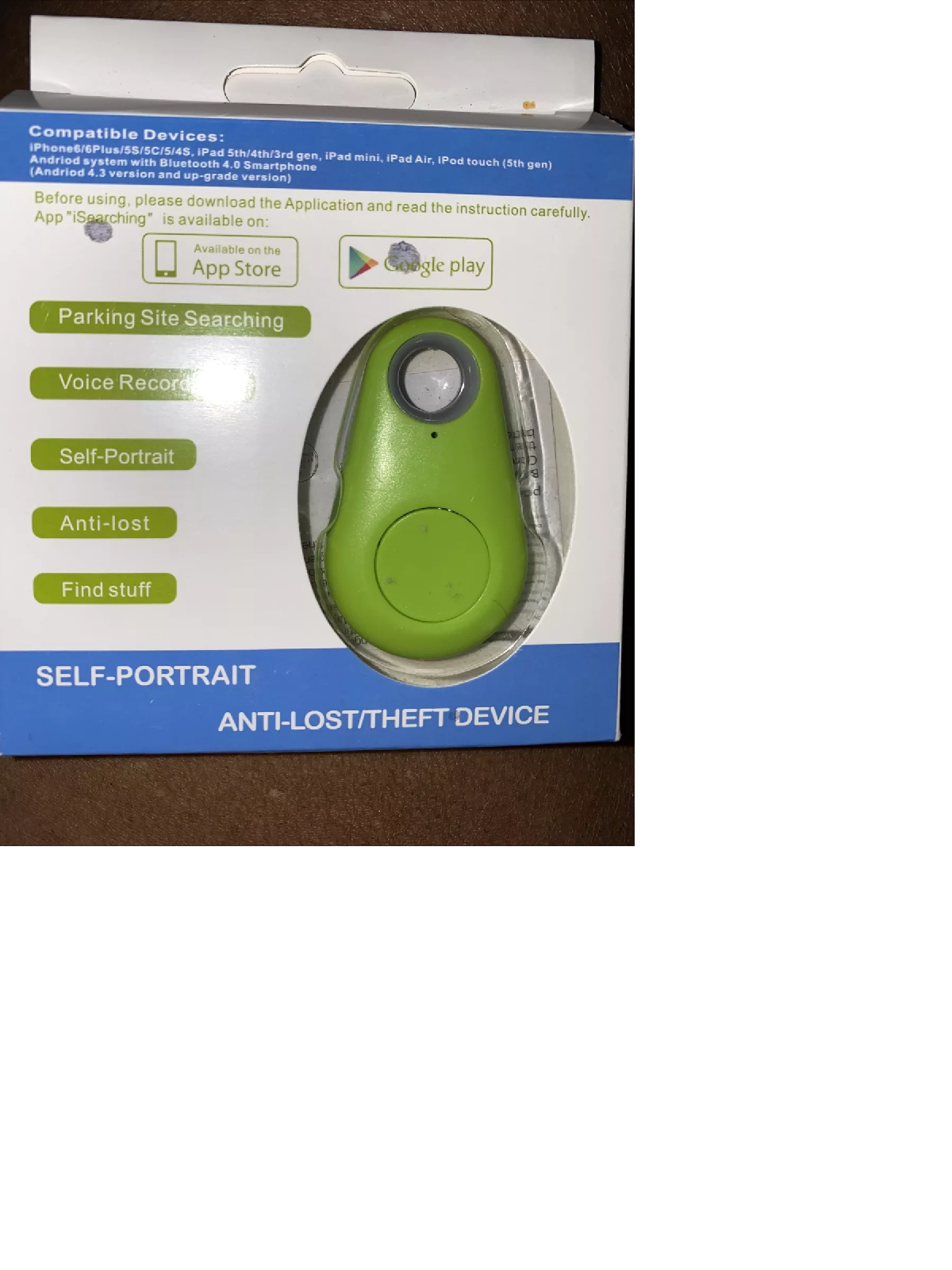 Smart GPS Tracker 1 Peace, Key Finder Locator Wireless Anti Lost Alarm Sensor Device for Kids Dogs Car Keys Wallets Luggage, APP Control Compatible iOS Android