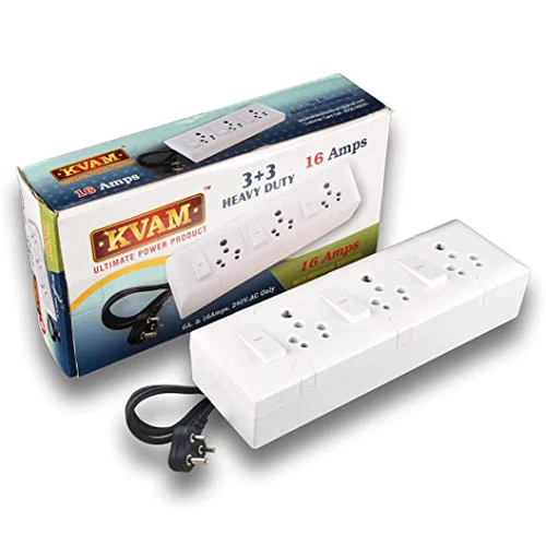 16Amps 3+3 Heavy Duty Extension Cord || Power Strip || 3 Individual 16Amps Switch & Sockets (5 Meter Cord)