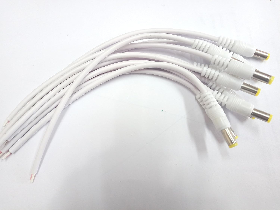 Male DC pin Power Pigtail Plug Wire Connector Cable CCTV