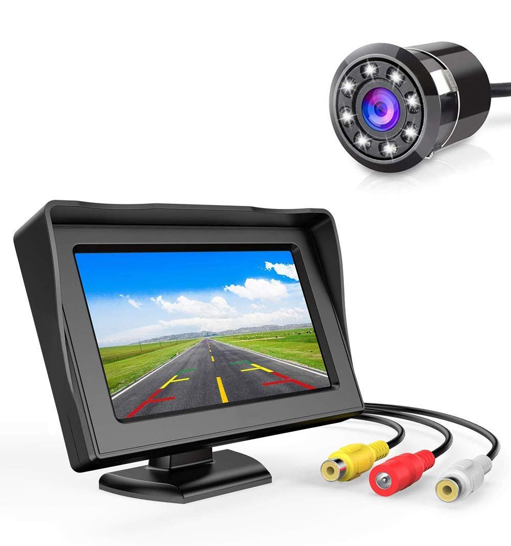 Fusion Dashboard TFT LCD Screen Rear View Monitor with 8 LED Night Vision Car Reverse Camera