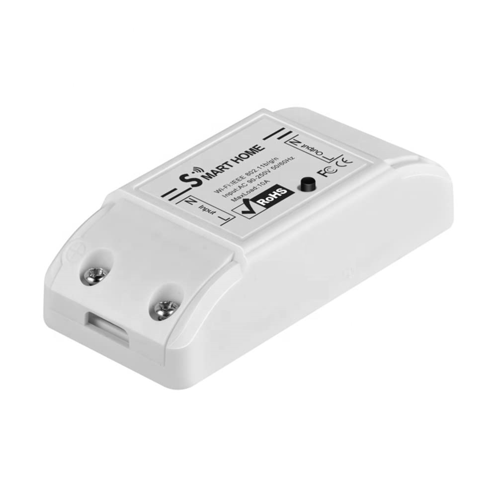 Fusion 10A Smart Switch 220v WiFi Light Switch 90-250V Wireless Remote Voice Control Relay Compatible with Alexa IFTTT Google Assistant (Pack of 1, 10A Smart Breaker)