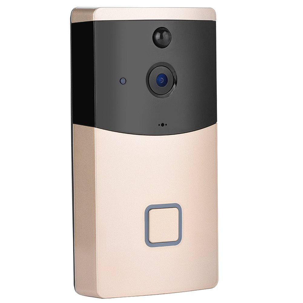 Smart WiFi Video Doorbell, Wireless 720P Doorbell Home Security System with Visual Camera Intercom, Two-Way Talk Video, Night Version PIR Motion Detection for iOS & App Remote
