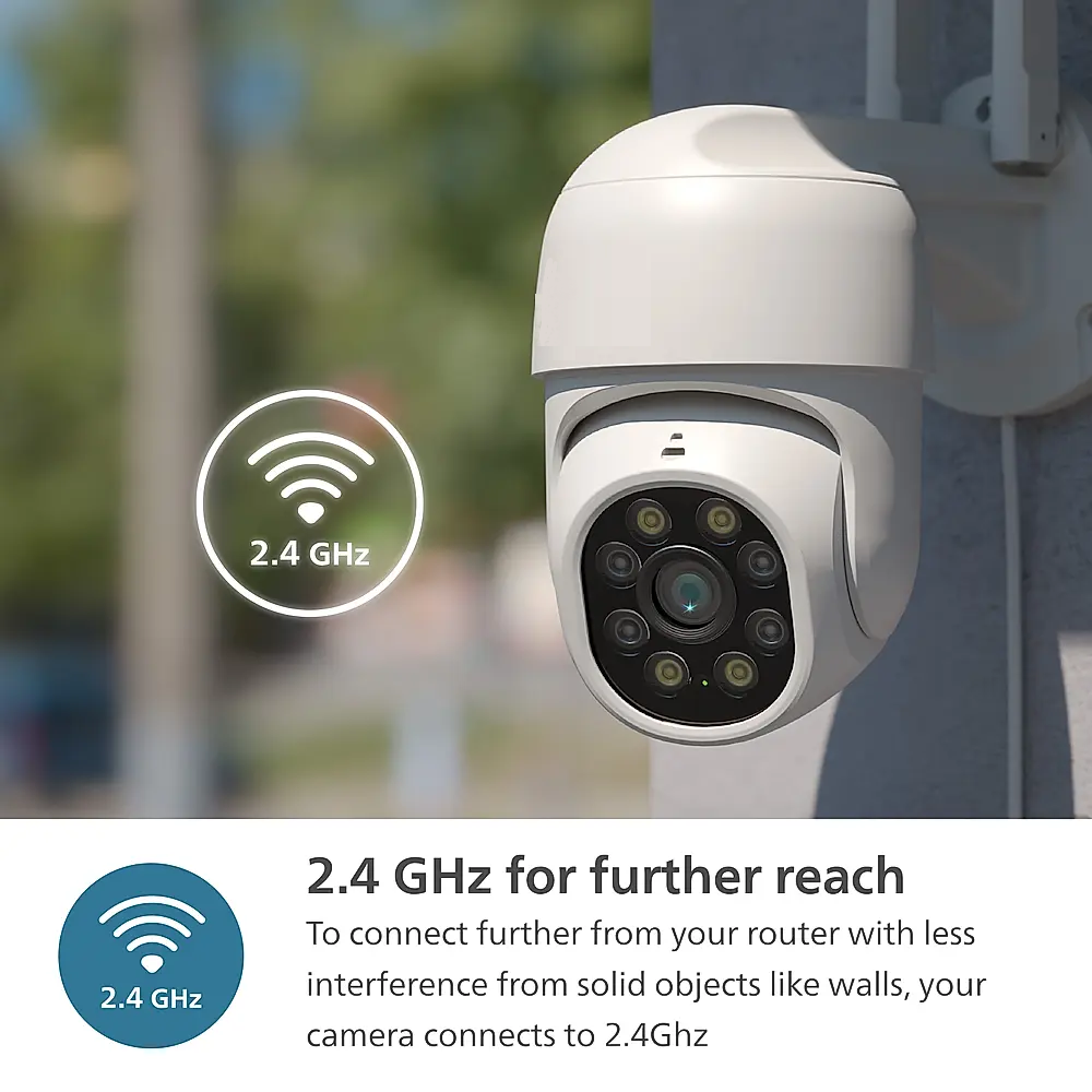 Weatherproof WiFi CCTV Camera for Outdoor & Home | IP65 Security Camera with PTZ, Color Night Vision, 2-Way Talk, AES-128bit Encryption| HSP3800