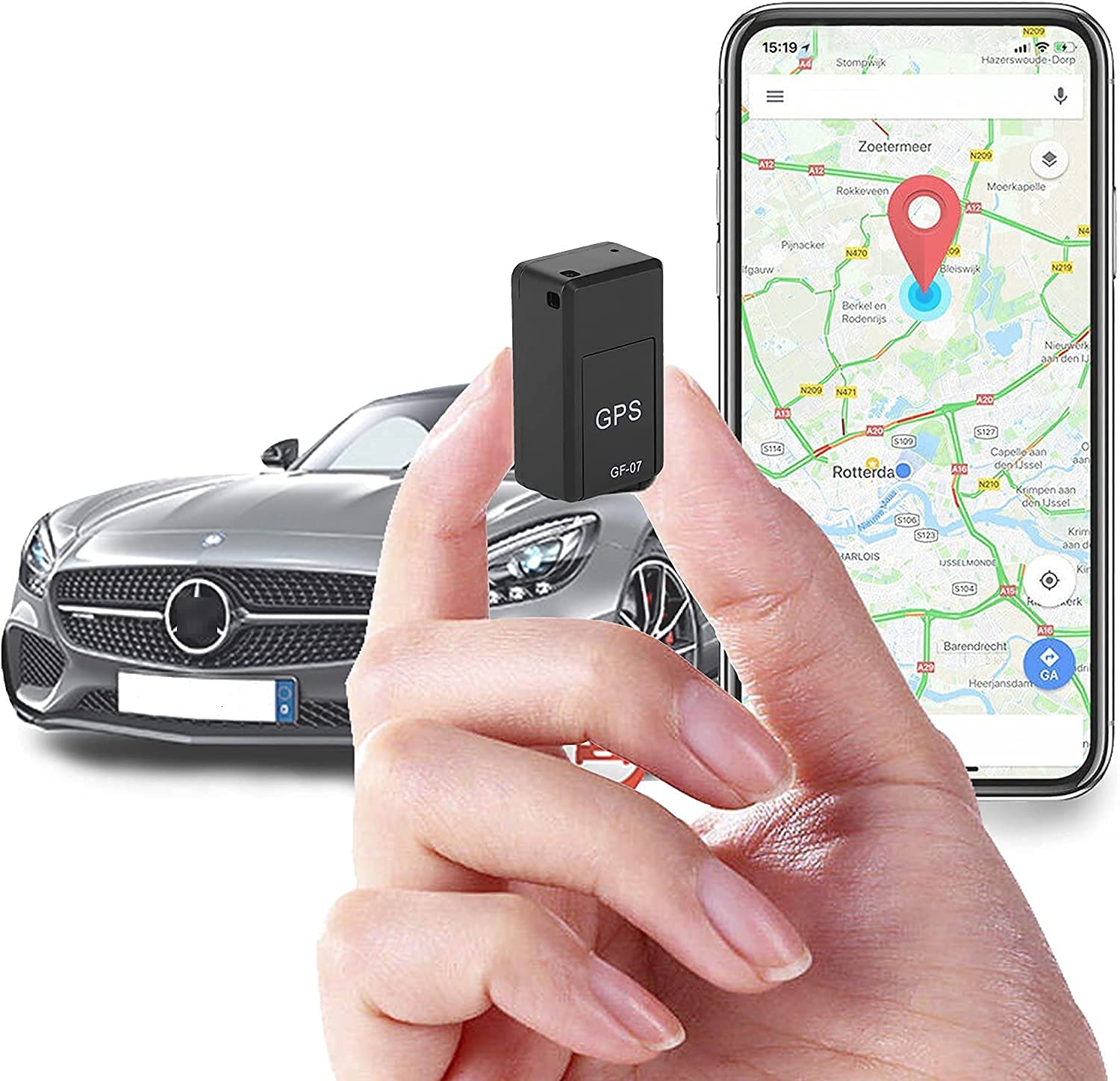 Wireless GPS Tracker for Bike, Car, Bicycle, Kids, and Pets | Mini & Portable Two-Wheeler & Child Safety Real Time Tracking Device with Sound Monitoring (GPS GF-07)
